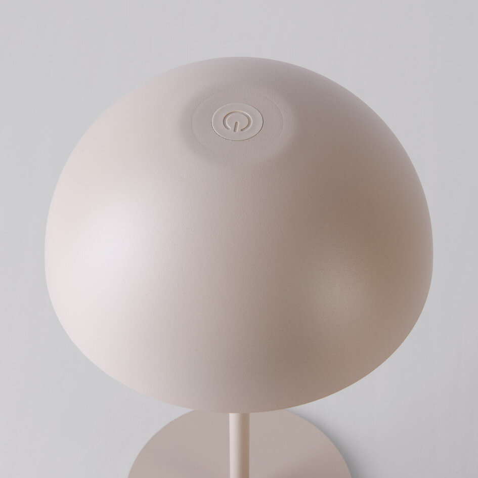 Uppladdningsbar bordslampa Vanta med svampdesign - beige med integrerad dimbar LED