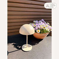 Uppladdningsbar bordslampa Vanta med svampdesign - beige med integrerad dimbar LED