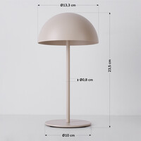 Uppladdningsbar bordslampa Vanta med svampdesign - beige med integrerad dimbar LED