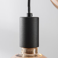 Pendellampa Illumine med tre lampor - svart, set inklusive dimbara E27 LED-lampor