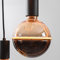 Pendellampa Illumine med fem lampor - svart, set inklusive dimbara E27 LED-lampor