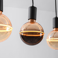 Pendellampa Nivelle med fyra lampor - svart, set inklusive dimbara E27 LED-lampor