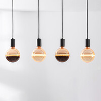 Pendellampa Nivelle med fyra lampor - svart, set inklusive dimbara E27 LED-lampor