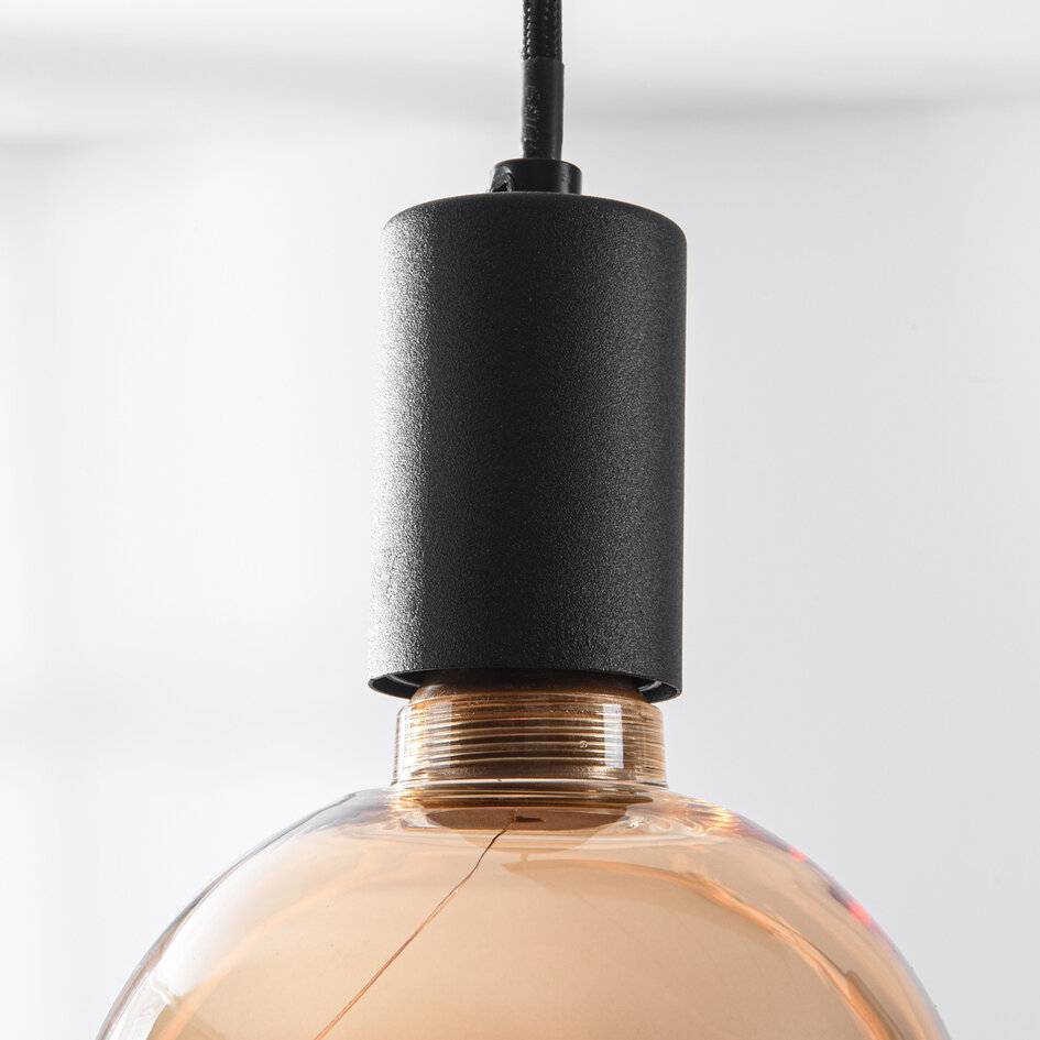 Pendellampa Nivelle med fyra lampor - svart, set inklusive dimbara E27 LED-lampor