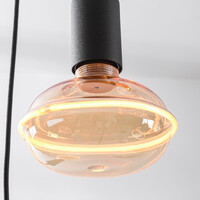 Pendellampa Nivelle med sex lampor - svart, set inklusive dimbara E27 LED-lampor