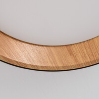 LED-taklampa Larios, 3-stegs dimbar Ø29 cm - svart med träaccent