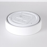 LED-taklampa Larios, 3-stegs dimbar Ø29 cm - vit med träaccent