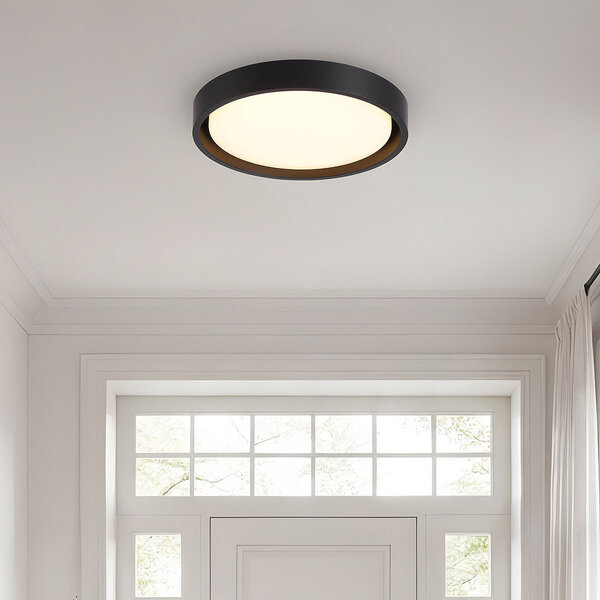 Taklampa Ricardo med integrerad LED och 3-stegs dimbar Ø31 cm - svart