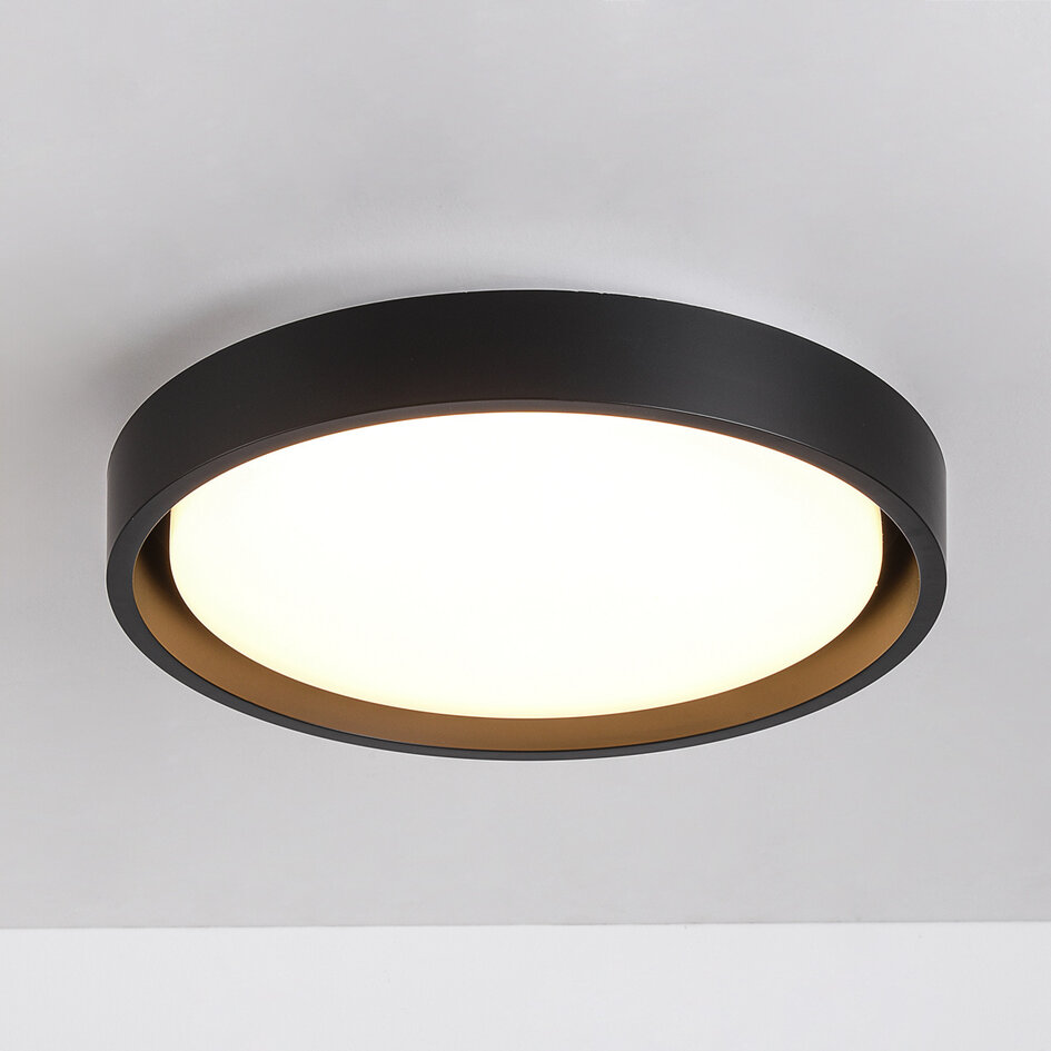 LED-taklampa Ricardo, 3-stegs dimbar Ø31 cm - svart