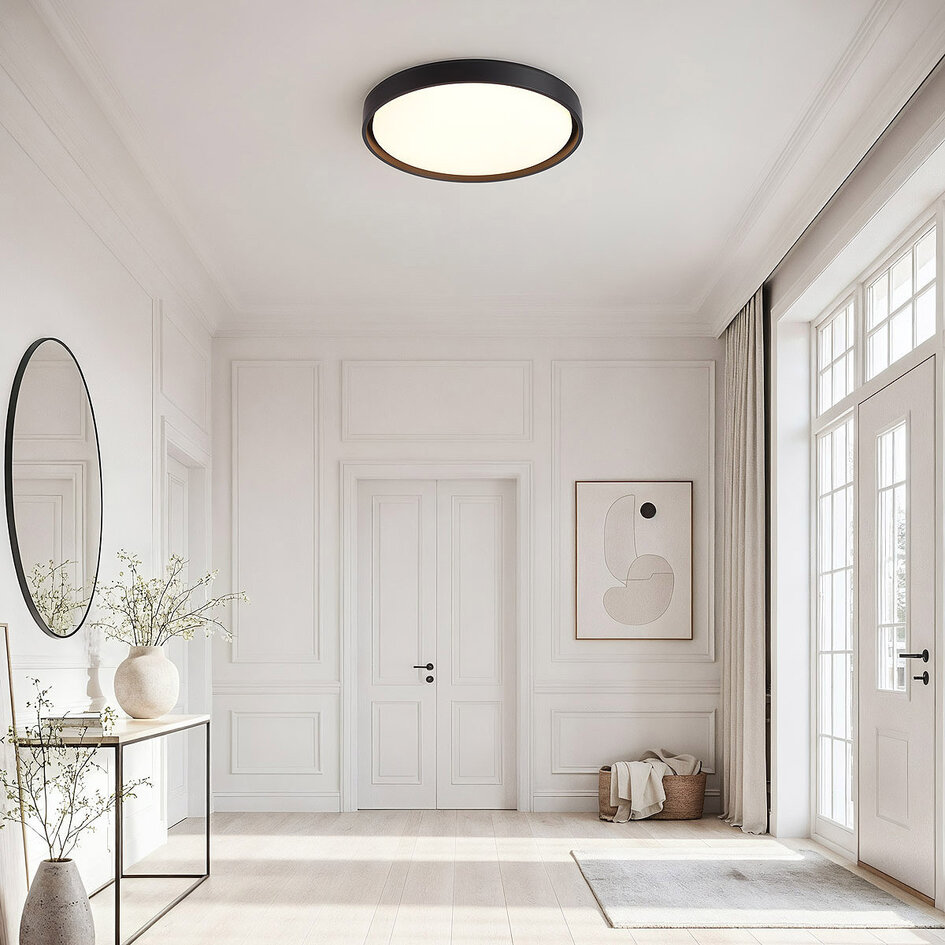 Taklampa Ricardo i svart med integrerad LED, 3-stegs dimbar