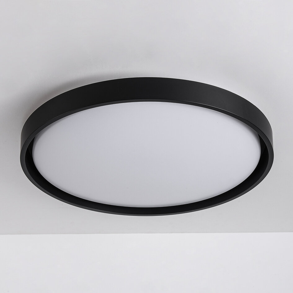 Taklampa Ricardo i svart med integrerad LED, 3-stegs dimbar