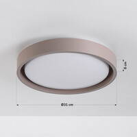 Taklampa Ricardo i taupe med integrerad LED, Ø31, 3-stegs dimbar