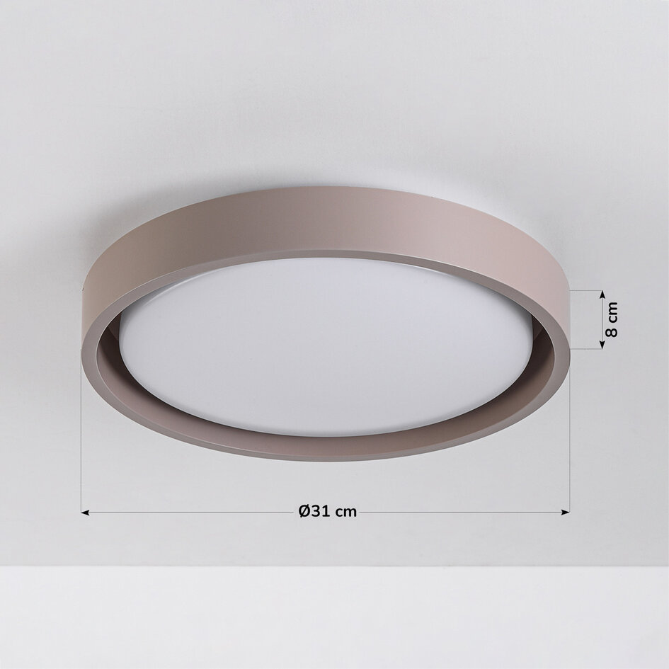 Taklampa Ricardo i taupe med integrerad LED, Ø31, 3-stegs dimbar