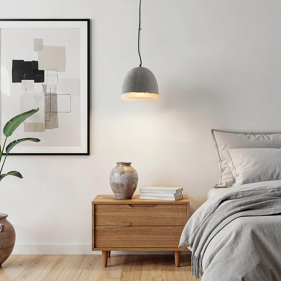 Wabi sabi-pendellampa Grava med cementlook