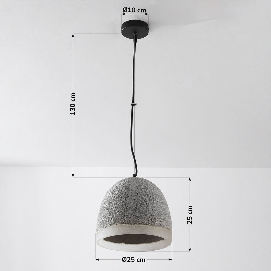 Wabi sabi-pendellampa Grava med cementlook