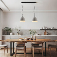Wabi sabi-pendellampa Tura med två lampor med cementlook