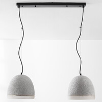 Wabi sabi-pendellampa Tura med två lampor med cementlook