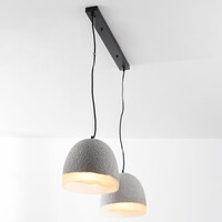 Wabi sabi-pendellampa Tura med två lampor med cementlook