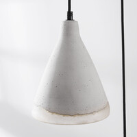 Wabi sabi-pendellampa Riva med tre lampor och cementlook
