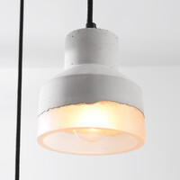 Wabi sabi-pendellampa Riva med tre lampor och cementlook