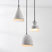 Wabi sabi-pendellampa Riva med tre lampor och cementlook