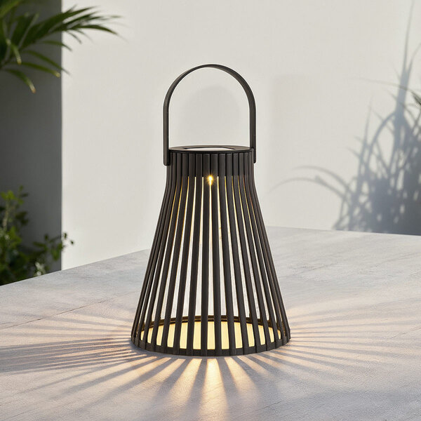 Design solcellsbordslampa Rayor - gråbrun