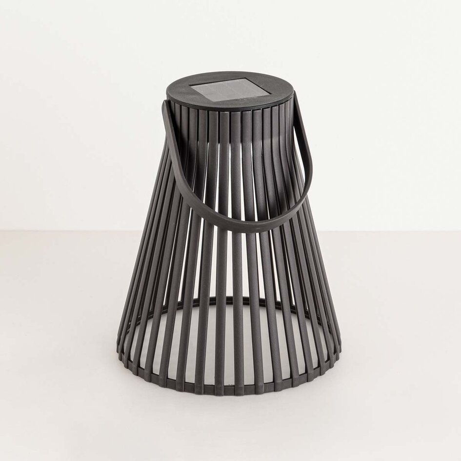 Designad solcellsdriven bordslampa Rayor - gråbrun med integrerad LED