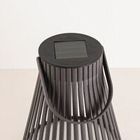 Designad solcellsdriven bordslampa Rayor - gråbrun med integrerad LED