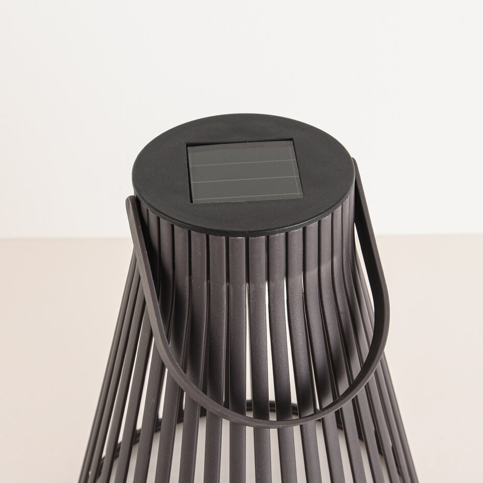 Designad solcellsdriven bordslampa Rayor - gråbrun med integrerad LED