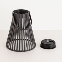 Designad solcellsdriven bordslampa Rayor - gråbrun med integrerad LED