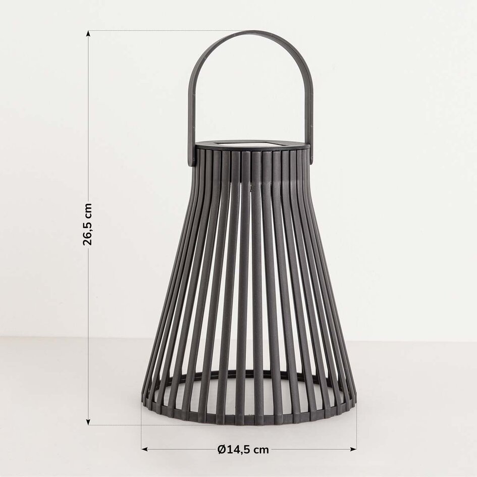 Designad solcellsdriven bordslampa Rayor - gråbrun med integrerad LED