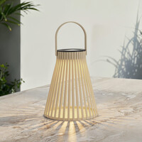 Designad solcellsdriven bordslampa Rayor - beige med integrerad LED