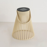 Designad solcellsdriven bordslampa Rayor - beige med integrerad LED