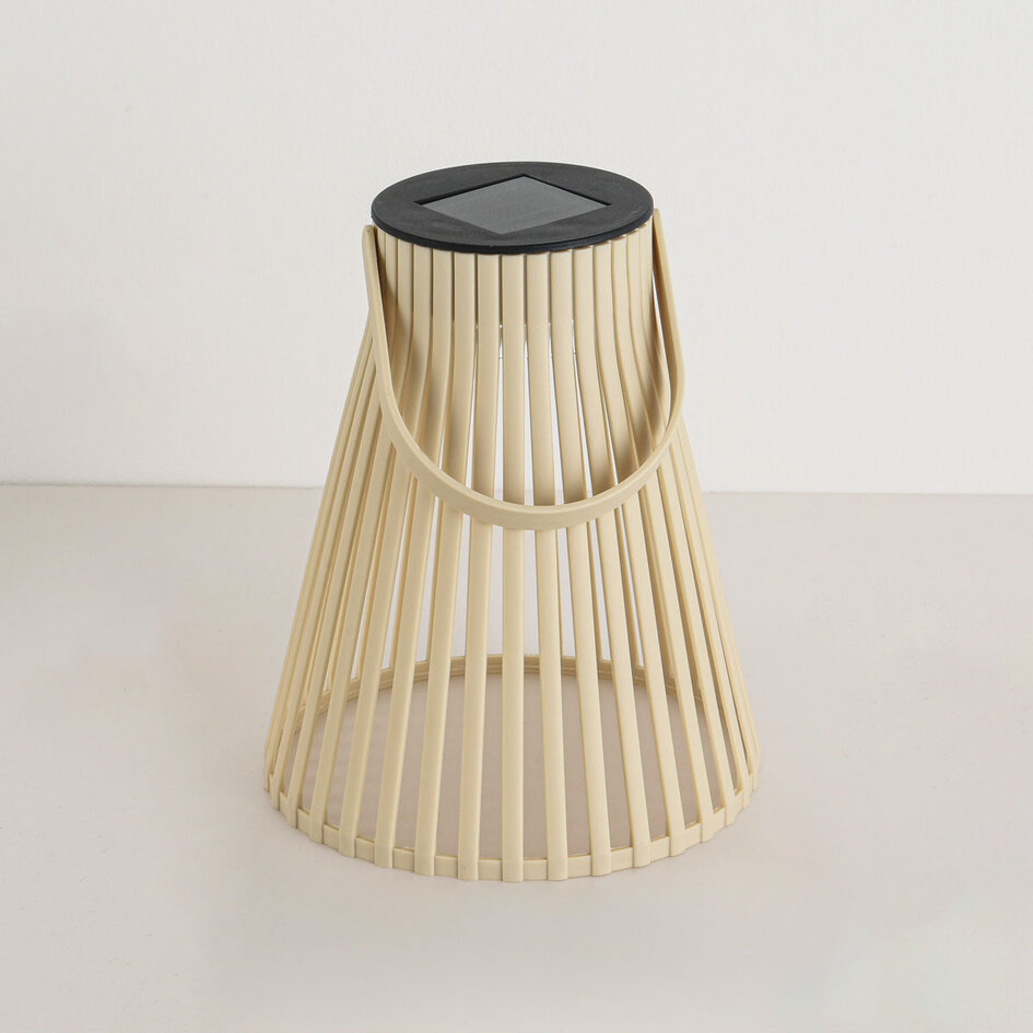 Designad solcellsdriven bordslampa Rayor - beige med integrerad LED