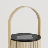Designad solcellsdriven bordslampa Rayor - beige med integrerad LED