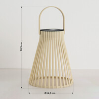 Designad solcellsdriven bordslampa Rayor - beige med integrerad LED