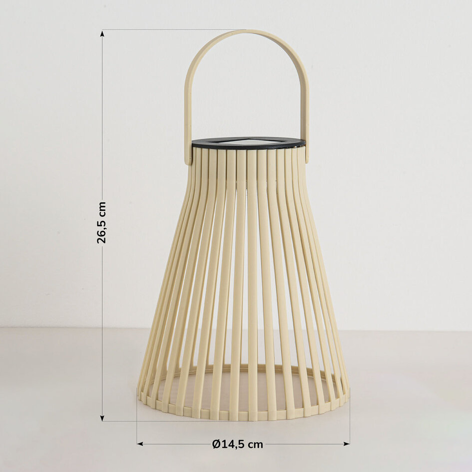 Designad solcellsdriven bordslampa Rayor - beige med integrerad LED