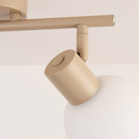Vridbar taklampa Phiene med två mjölkvita glasskärmar - beige