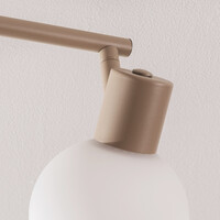 Modern taklampa Pela i mjölkvitt glas med fyra vridbara spotlights - beige