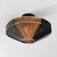 Boho chic-taklampa Skima i svart och naturellt rep