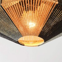 Boho chic-taklampa Skima i svart och naturellt rep