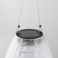 Solcellslykta Pyra – solcellsdriven hängande lampa av vitt nylon