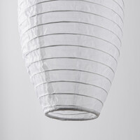 Solcellslykta Pyra – solcellsdriven hängande lampa av vitt nylon