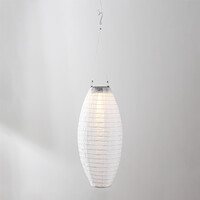 Solcellslykta Pyra – solcellsdriven hängande lampa av vitt nylon