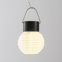 Solcellslykta Soleni – solcellsdriven hängande lampa av vitt nylon