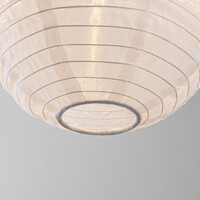 Solcellslykta Kalor – solcellsdriven hängande lampa av vitt nylon Ø30 cm