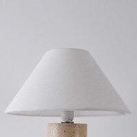 Bordslampa Table i Japandistil med travertinlook och linneskärm