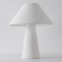 Bordslampa Tisch med skärm i linnebouclé - vit