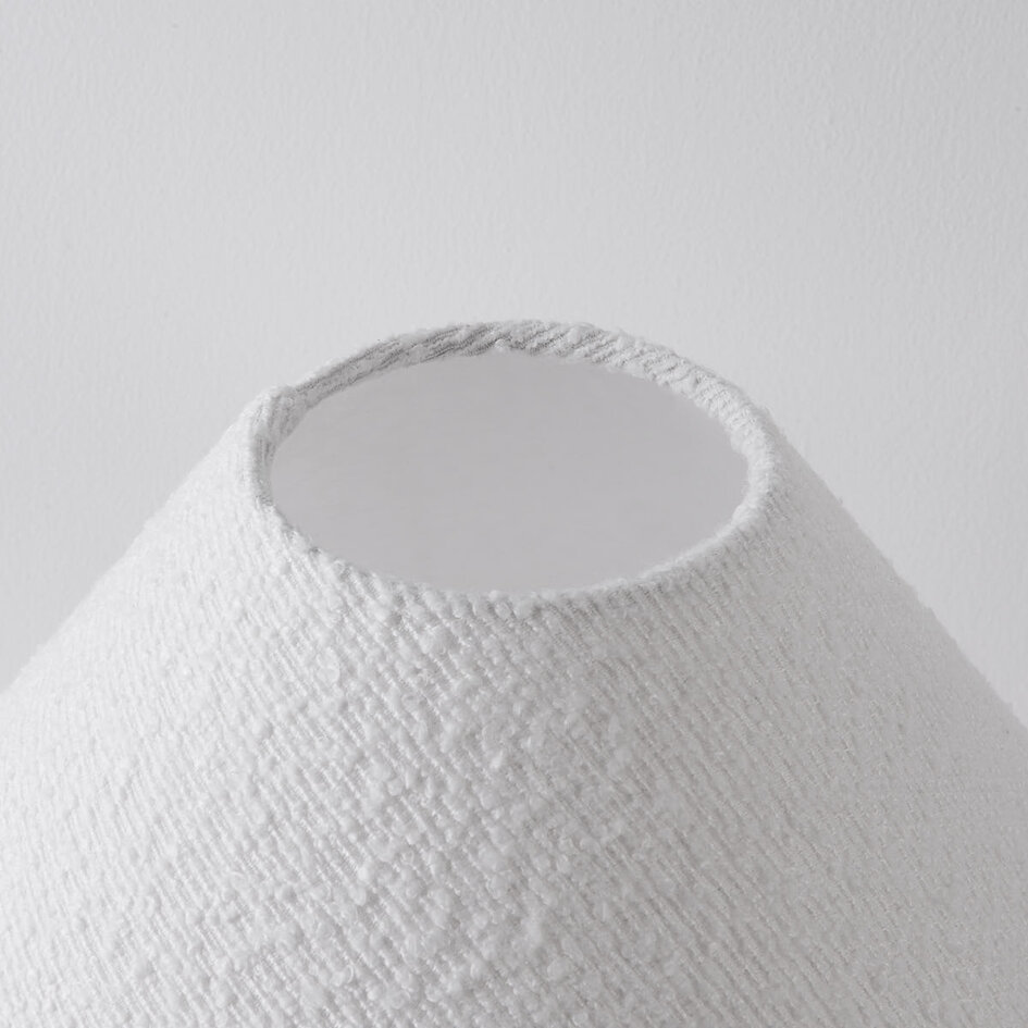 Bordslampa Tisch med skärm i linnebouclé - vit