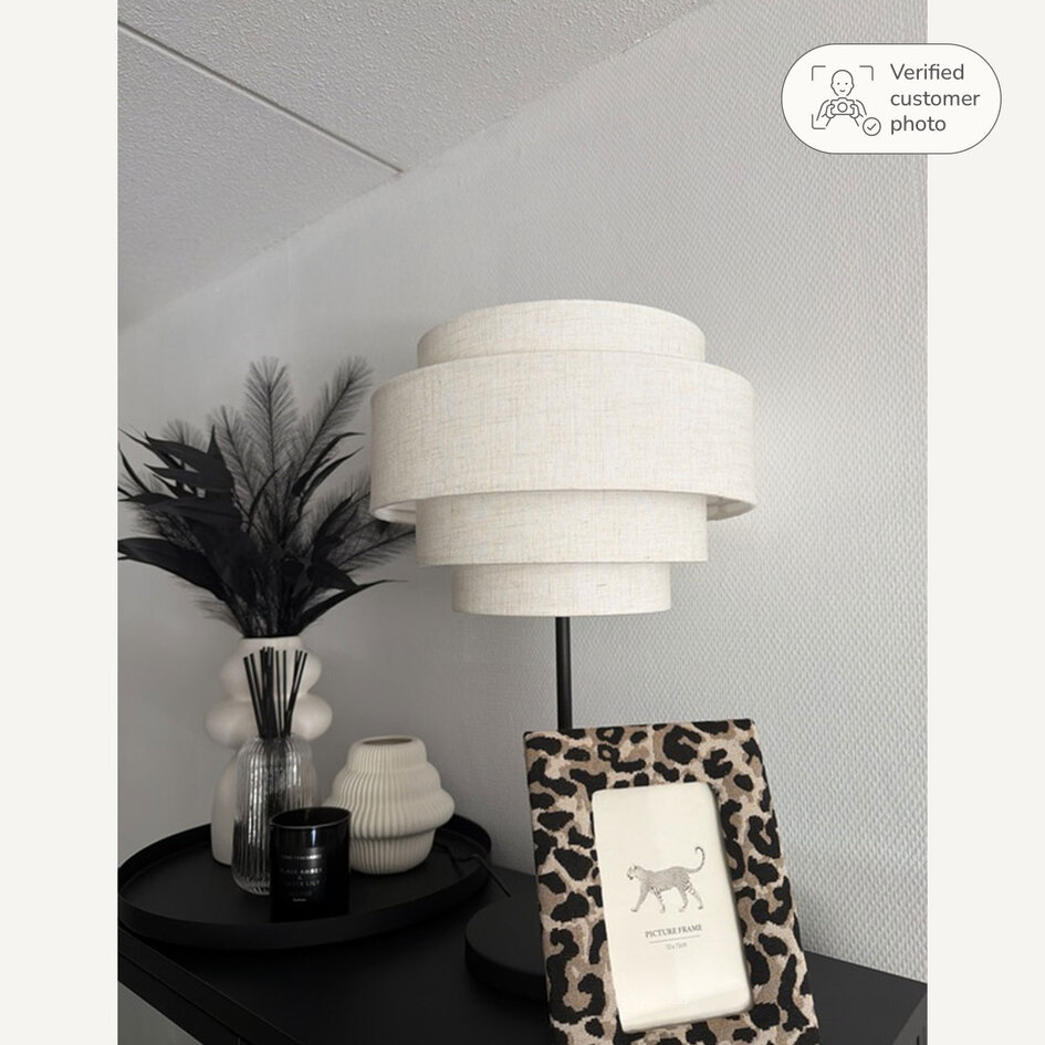 Bordslampa Masa med linneskärm i fyra lager